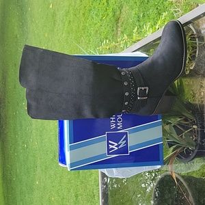 Black knee high boots